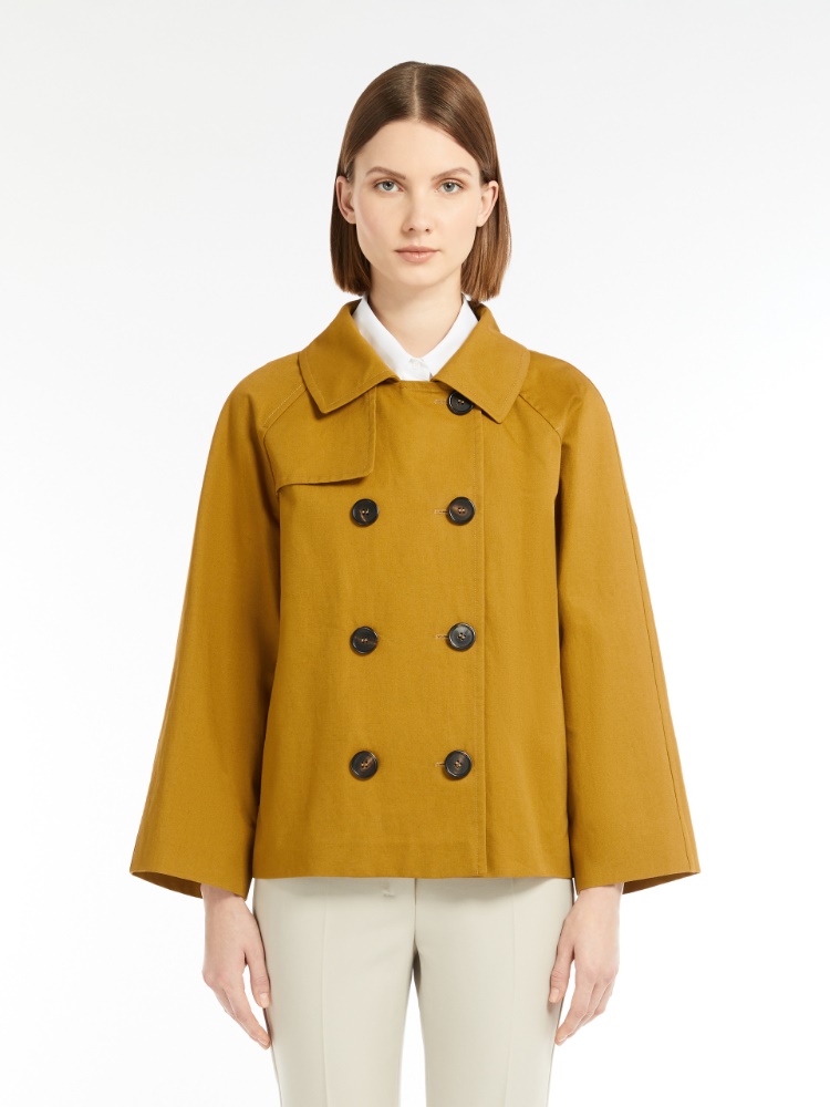 トレンチコート MAX MARA Women Trench Coats REBUS022 Yellow Women's Technical Fabric and Cotton Trench Coats | Max Mara
