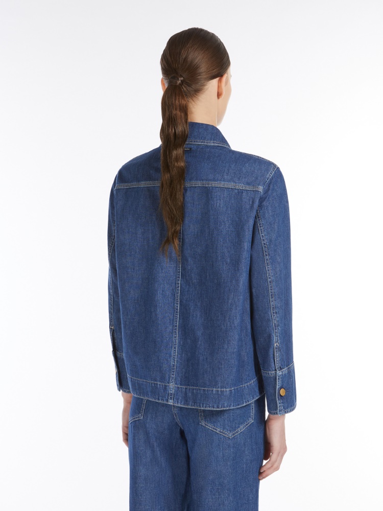 Cotton denim jacket, cornflower blue | 