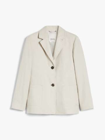 【送料&関税込】Max Mara Cappuccino Linen Blend Targa Blazer Linen jacket | Max Mara