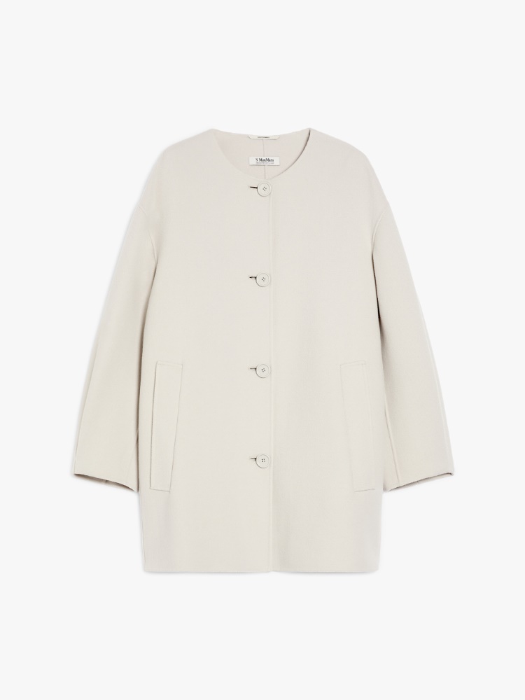 ☆S MaxMara☆ ウールコクーンミディコート LISA Cocoon-style midi coat in wool, pearl grey | 