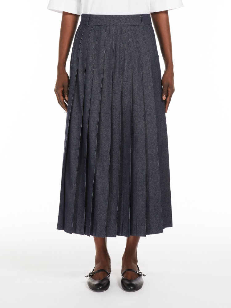 スカート MAX MARA STUDIO Woman Skirt Fa01 2516101062600 001 Max Mara Studio Oblato linen skirt for women 2416101032600