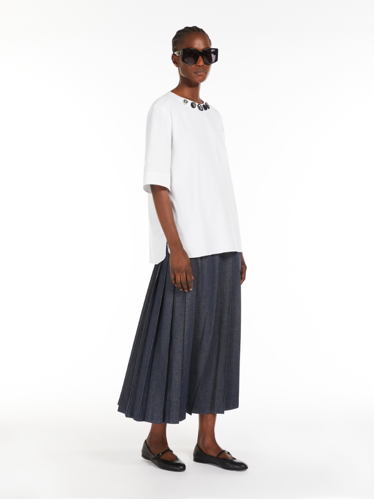 Cotton poplin blouse - OPTICAL WHITE - Max Mara - 2