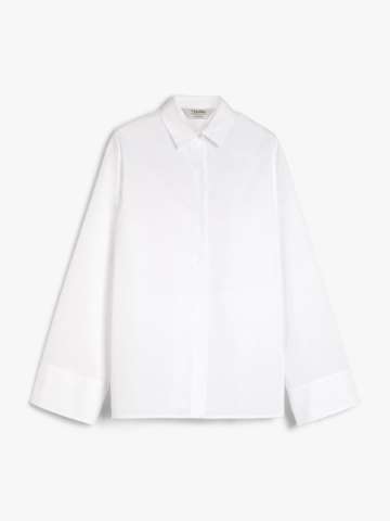 Tシャツ・カットソー Max Mara White stretch poplin shirt (2411111012600 001) Max Mara White Stretch Poplin Shirt | ModeSens