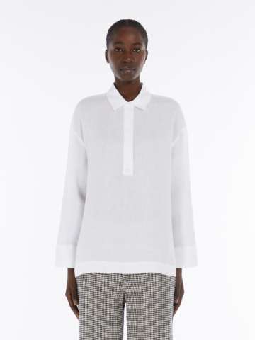 Tシャツ・カットソー MAX MARA STUDIO Woman Polo Shirt White 1 2516941031600 002 MAX MARA White short-sleeved polo shirt for women made of