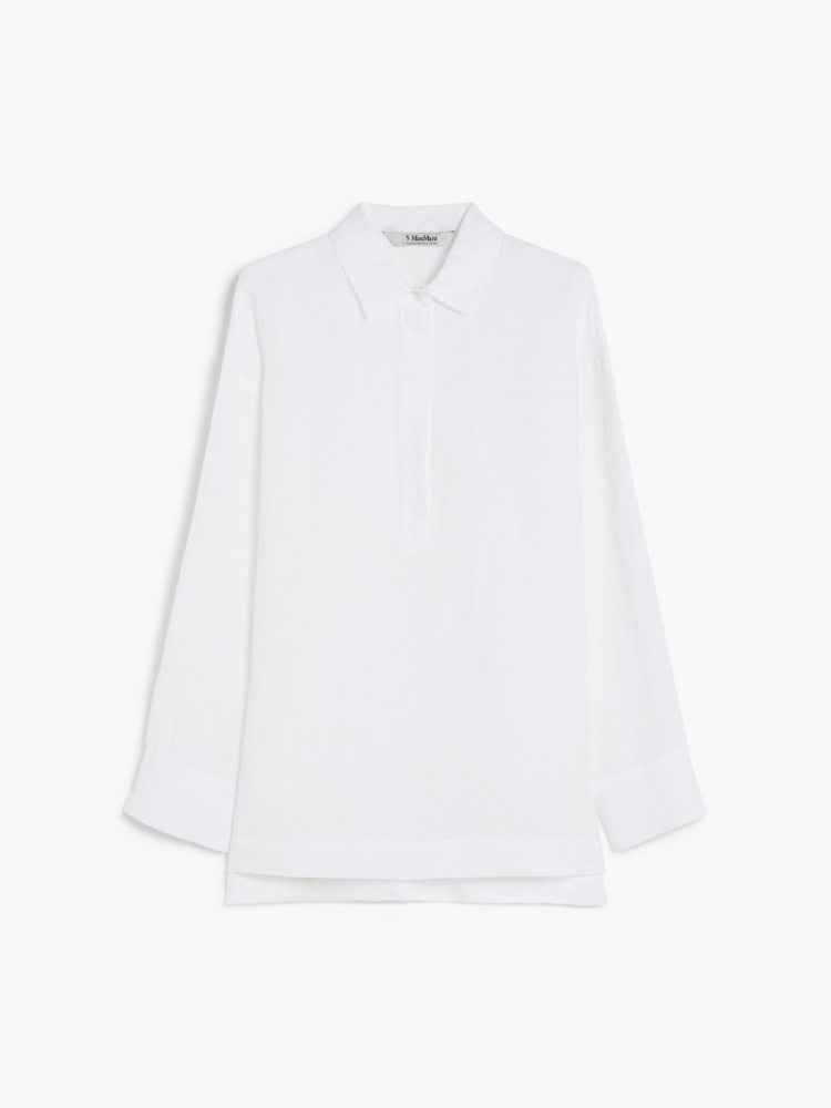 DT★Max Mara★estasi ピュアリネンキャンバスシャツドレス テアノ] ピュア コットン ポプリン シャツ, optical white