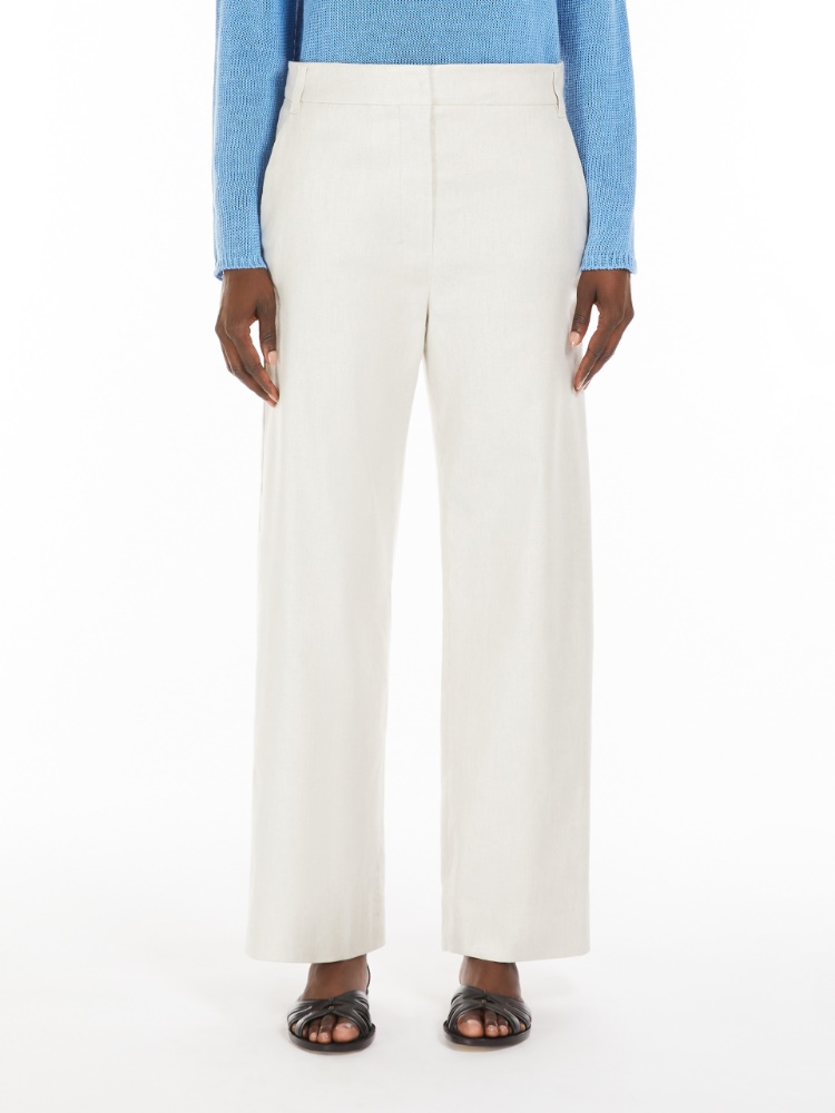 【送料&関税込】'S Max Mara Jane Linen Wide Leg Trousers MAX MARA Linen wide-leg pants | NET-A-PORTER