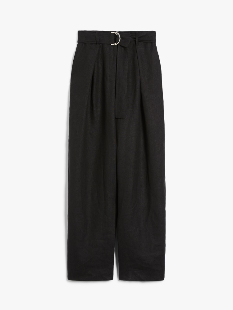 【送料&関税込】'S Max Mara Jane Linen Wide Leg Trousers Linen wide-leg trousers, light blue | 