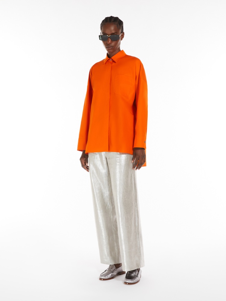 5-pocket linen trousers - SILVER - Max Mara - 2