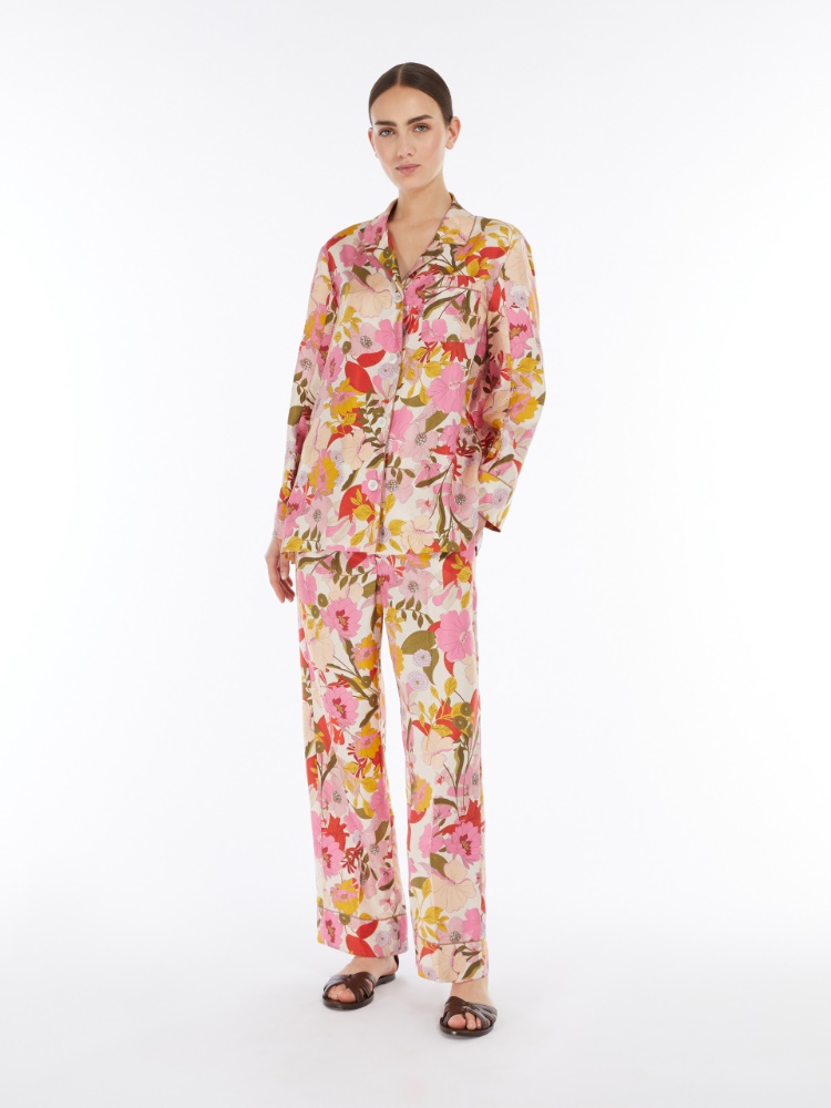 Patterned twill pyjama trousers - PINK - Max Mara