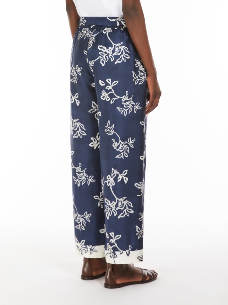 <CINZIA>'S Max Mara ピュアシルクツイルプリントパンツ 9131205306001-d-