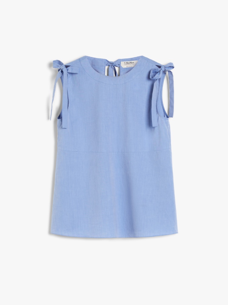 ☆'S Max Mara☆直営店買付☆お洒落コットントップ/ELEONORA Flared cotton canvas top, light blue | 