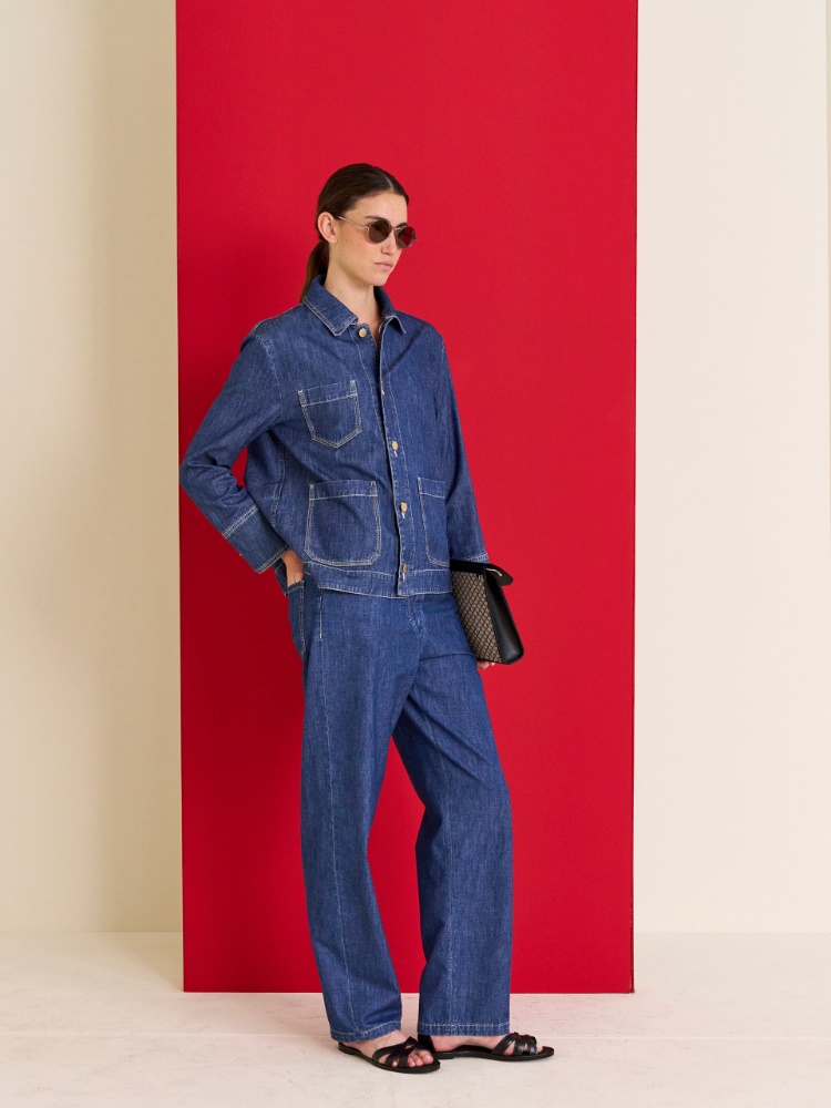 Denim straight-leg jeans + CORNFLOWER BLUE - Max Mara