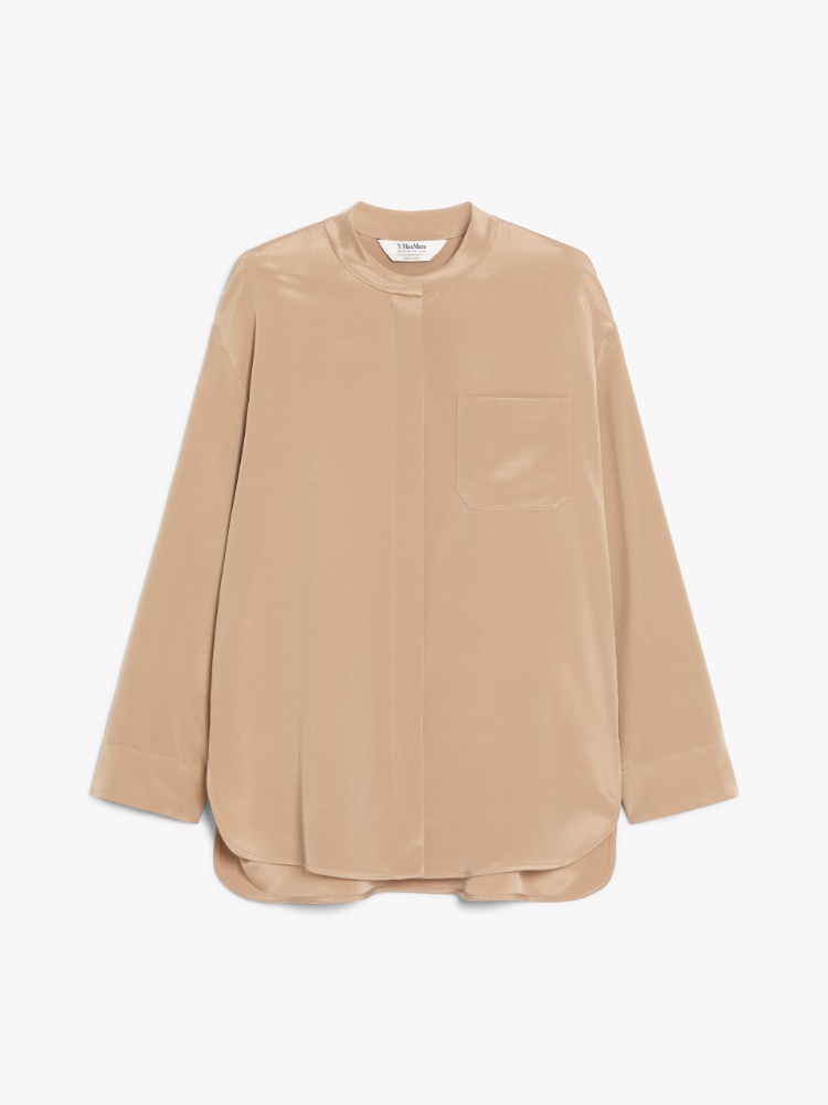コート S Max Mara COSTANZA - Wool shirt jacket (2529046031600 033) Wool jacket with mandarin collar, camel | 