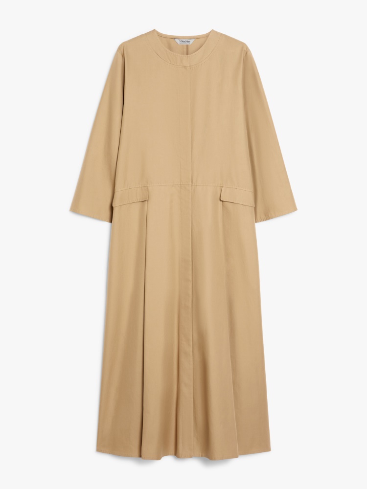 関税送料込S MAX MARA NORA ルーズコットンツイルドレス Loose cotton twill dress, hazelnut brown |