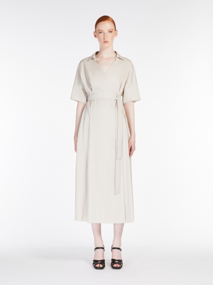 ☆’S Max Mara☆直営店買付☆Stretch Poplin Dress/SARAH Stretch poplin wrap dress, cornflower blue | 