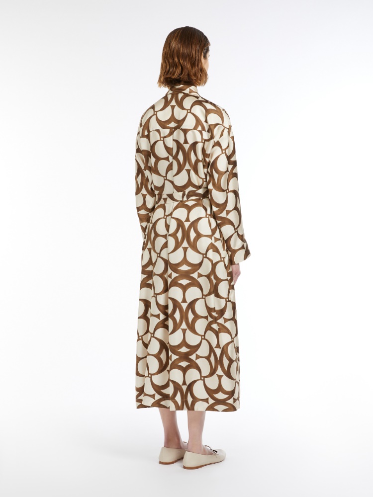 ワンピース Max Mara Printed silk Manna shirt dress (2421226061600 001) Shirt dress in printed silk, ecru |