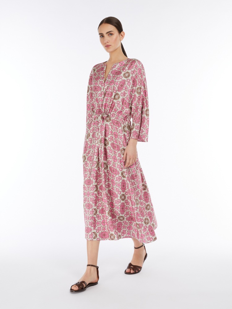 Kleid aus bedrucktem Twill - FUCHSIE - Max Mara - 2