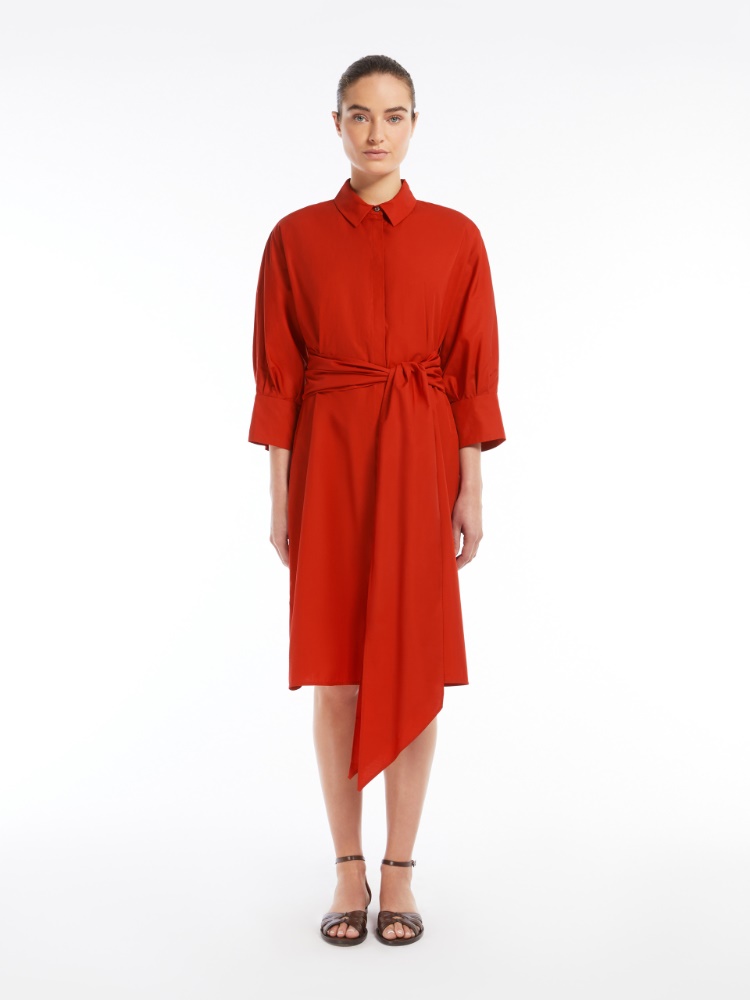 【★完売必至★】MAXMARA ☆ ポプリン シャツ ドレス TABATA Poplin shirt dress, red | 
