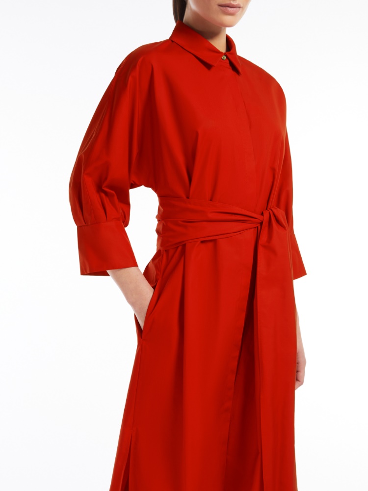 Poplin shirt dress, red | 