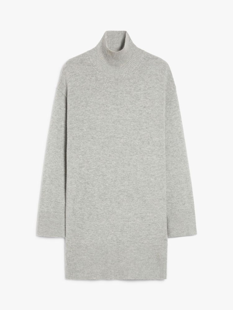☆’S Max Mara☆直営店買付☆Wool&Cashmere Dress/DESIDERIO Wool and cashmere polo-neck dress, medium grey |