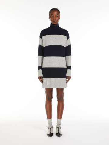 ワンピース Max Mara EDISON - Stretch cashmere yarn dress MAX MARA One-shoulder ribbed wool and cashmere-blend midi