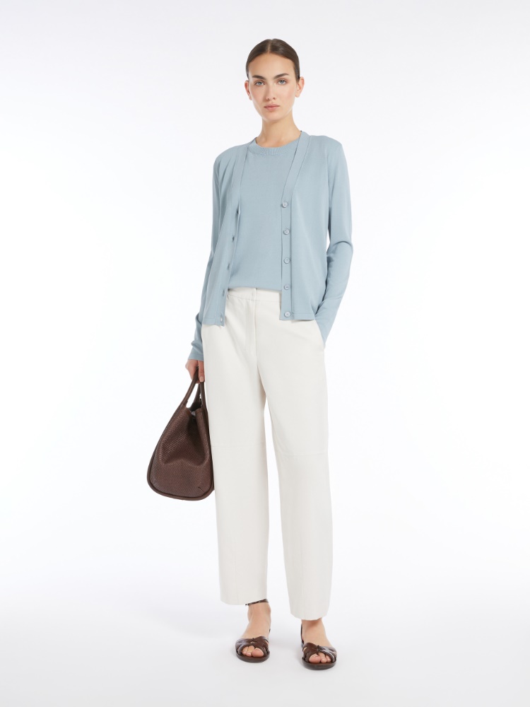 카나파 비스코스 가디건 - LIGHT BLUE - Max Mara