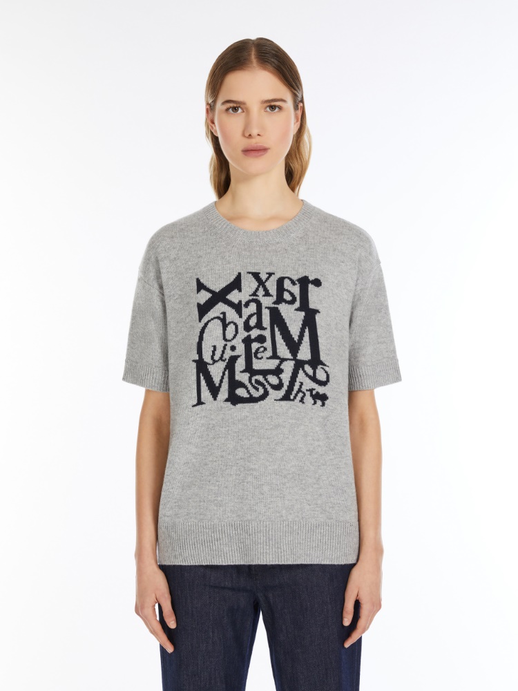 MAX MARA★W'S FELICIA LOGO S/S T-SHIRT - FELICIA 019 113683 Women's Felicia short-sleeved wool sweater | S MAX MARA | 24S