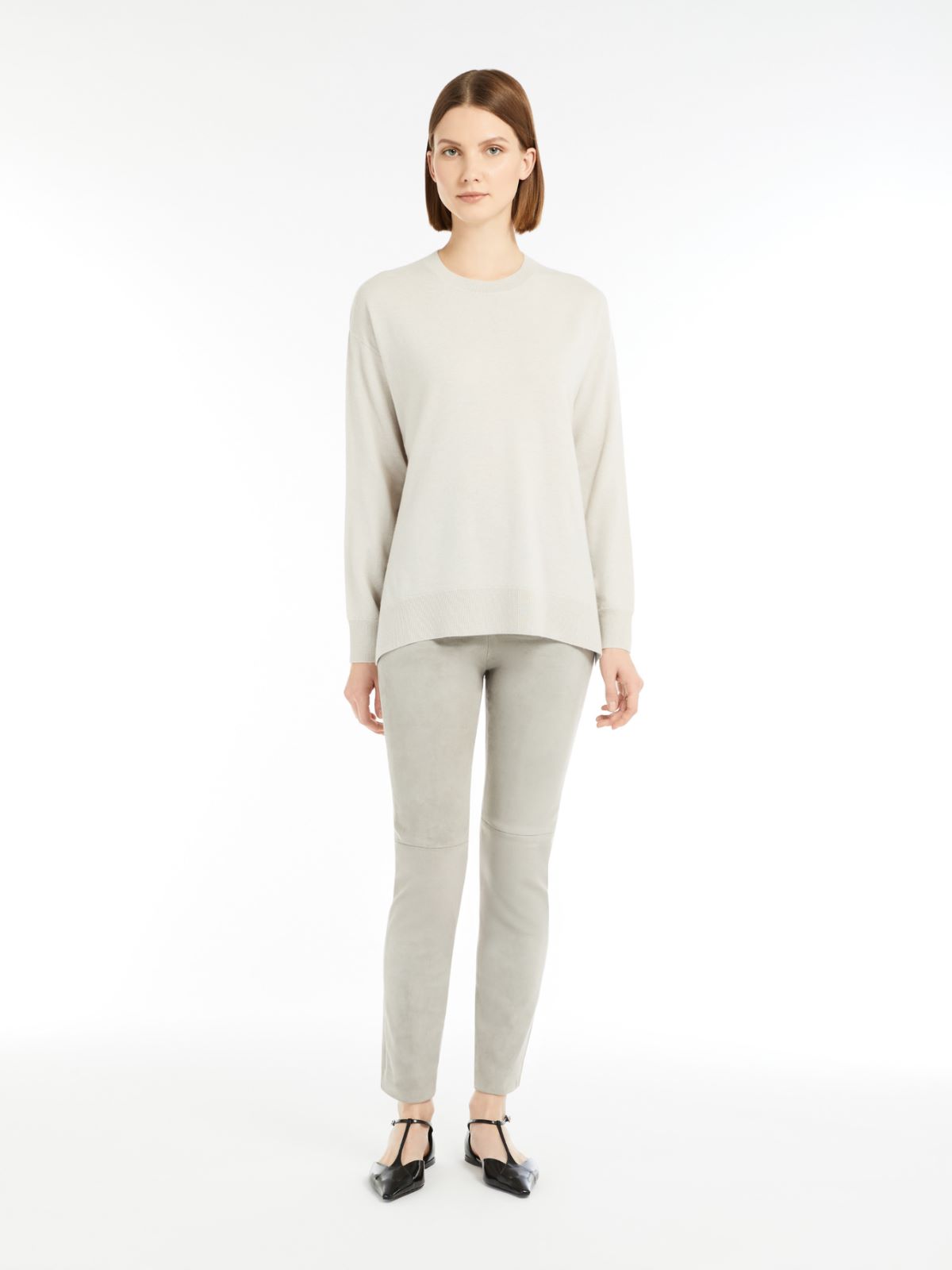 Relaxed-fit wool sweater + PEARL GREY - Max Mara