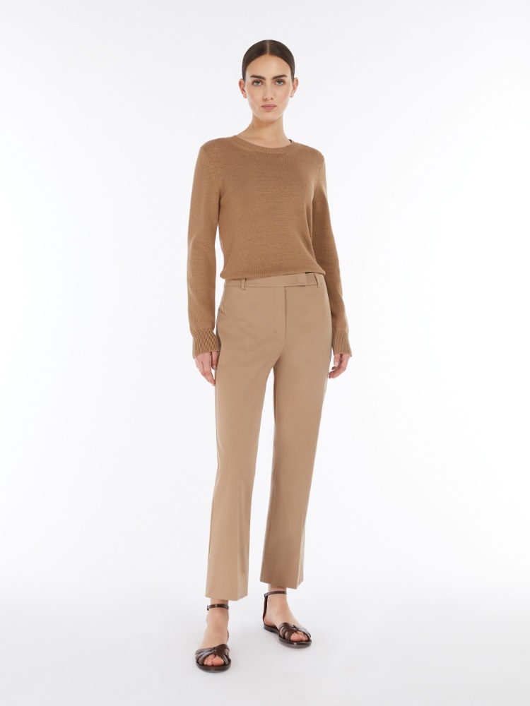 Bawełniany sweter z okrągłym dekoltem - WIELBŁĄDZI - Max Mara - 2