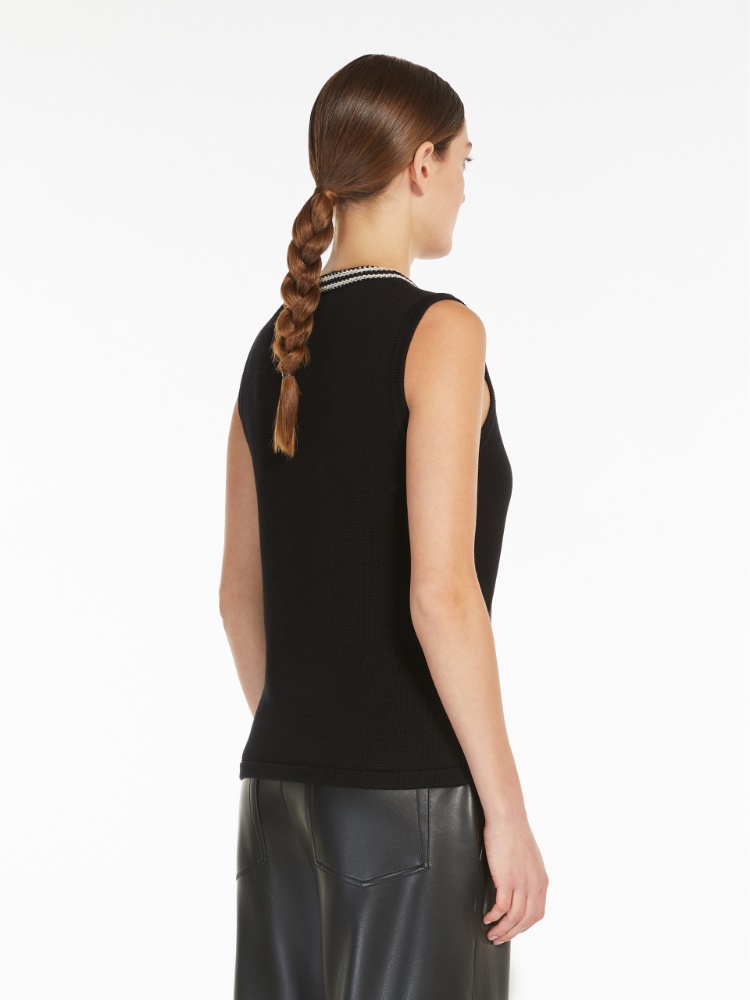 Cotton yarn top, black | 