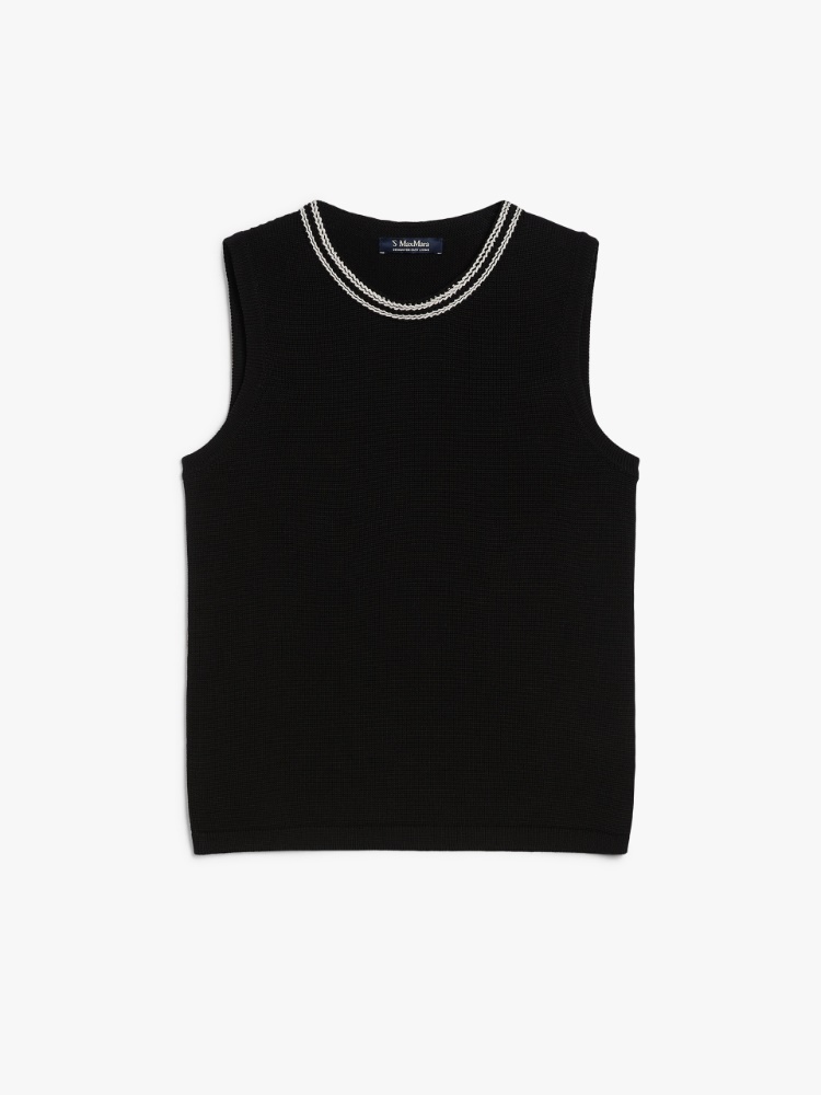 Cotton yarn top, black | 