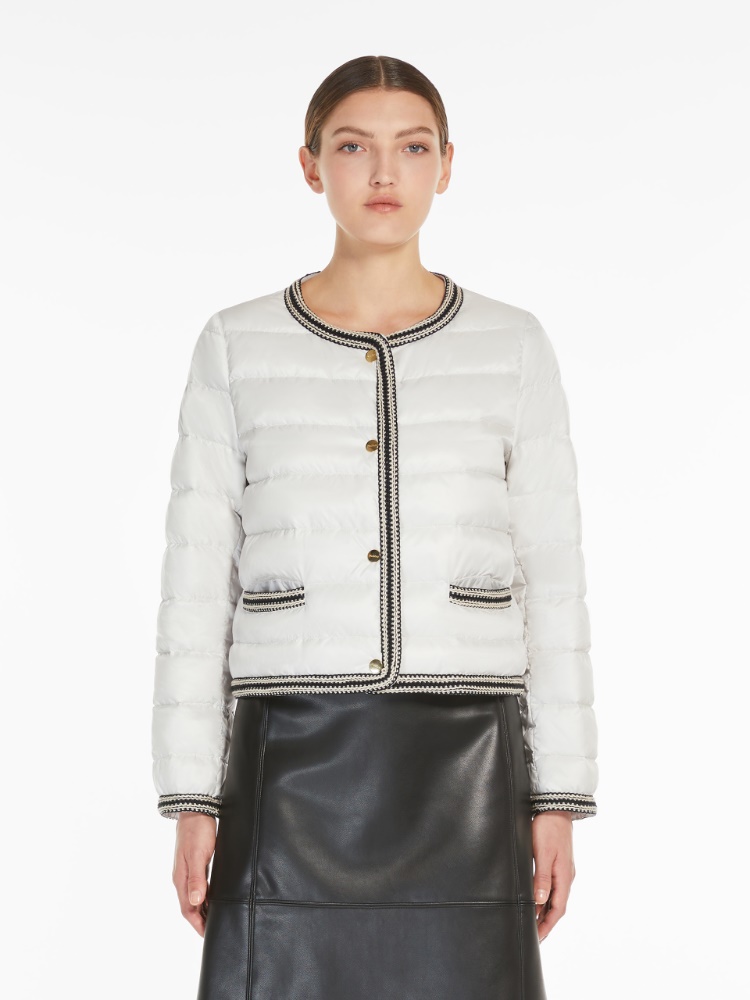 Water-repellent canvas crew-neck jacket, pearl grey | 