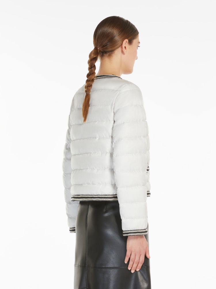 Water-repellent canvas crew-neck jacket, pearl grey | 