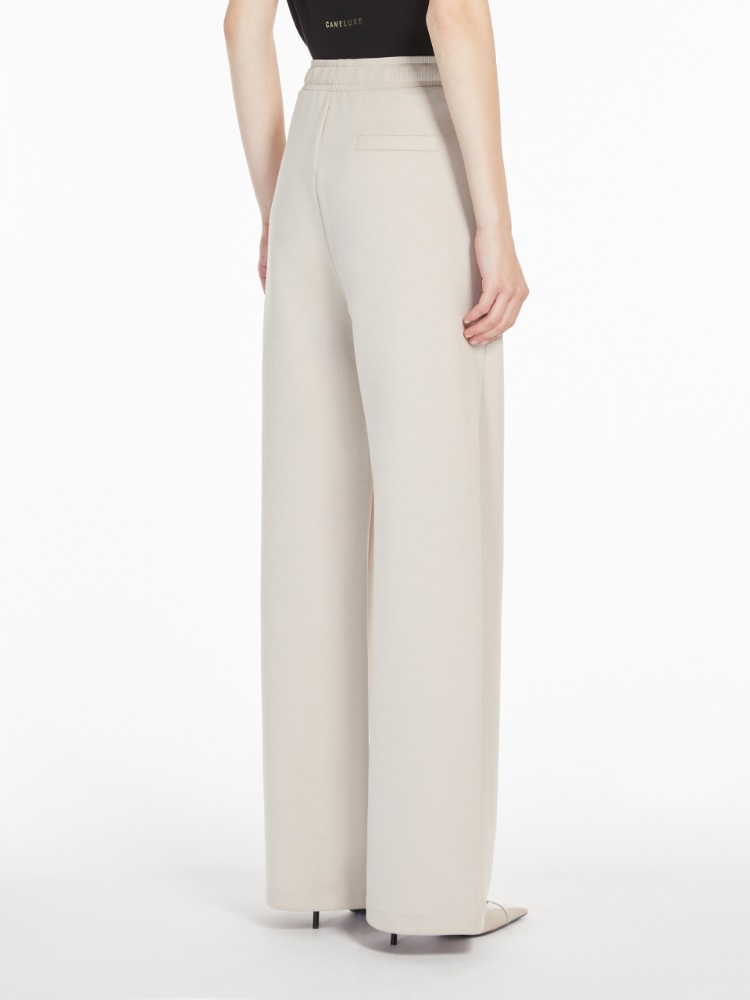 Fleece drawstring trousers, beige | 