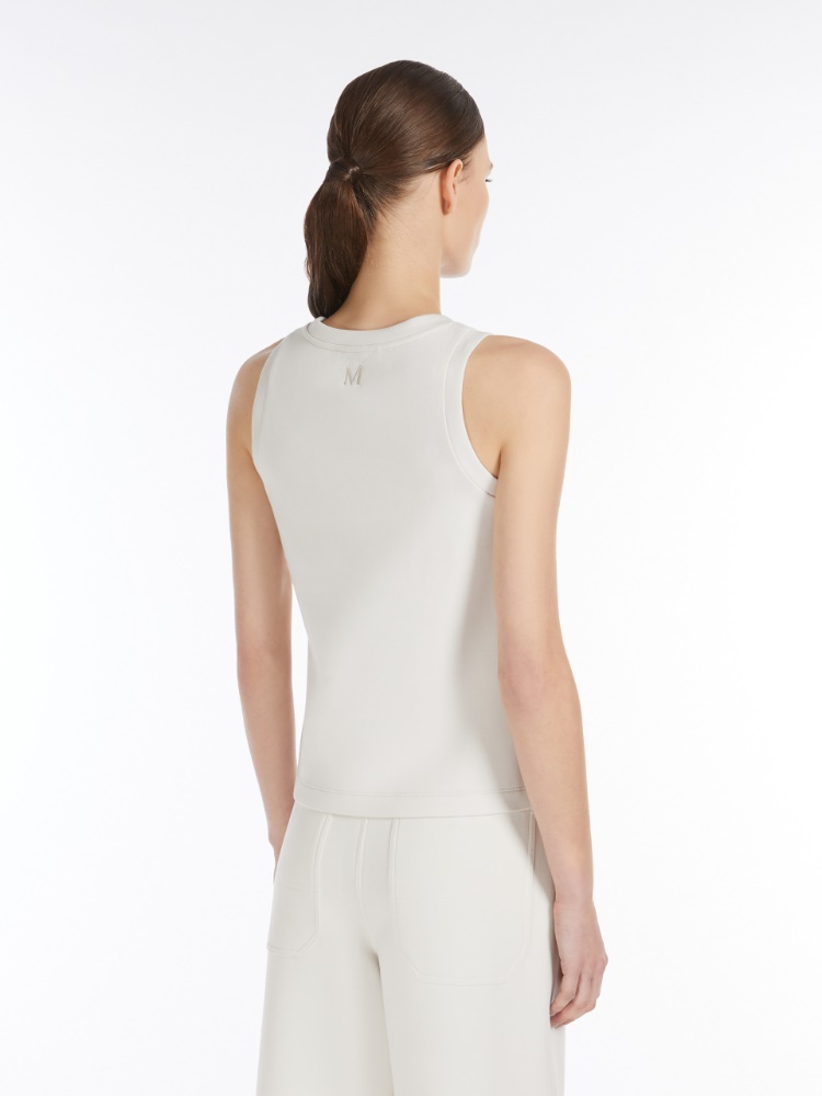 Regular-fit scuba jersey top, ecru | 