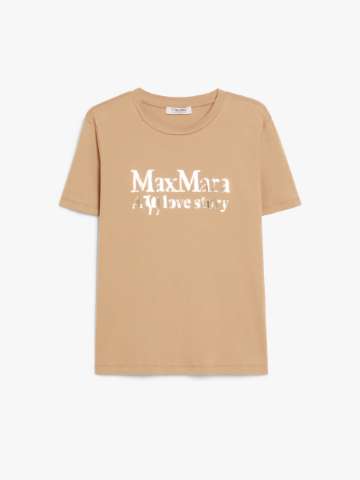 【関税&送料込み】Max Mara Camel-Coloured T-Shirt In Camel colored tops | Max Mara
