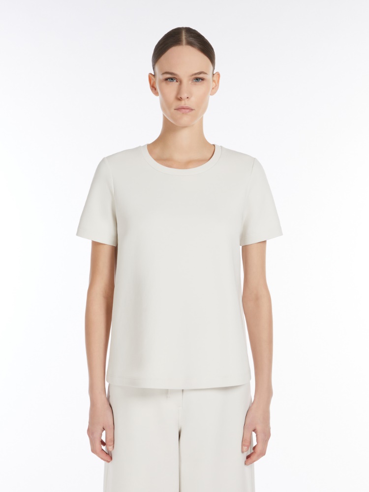 ★S Max Mara★ TUBO Short Sleeve T-Shirt Ecru 29976021600001 Scuba jersey T-shirt, ecru | 