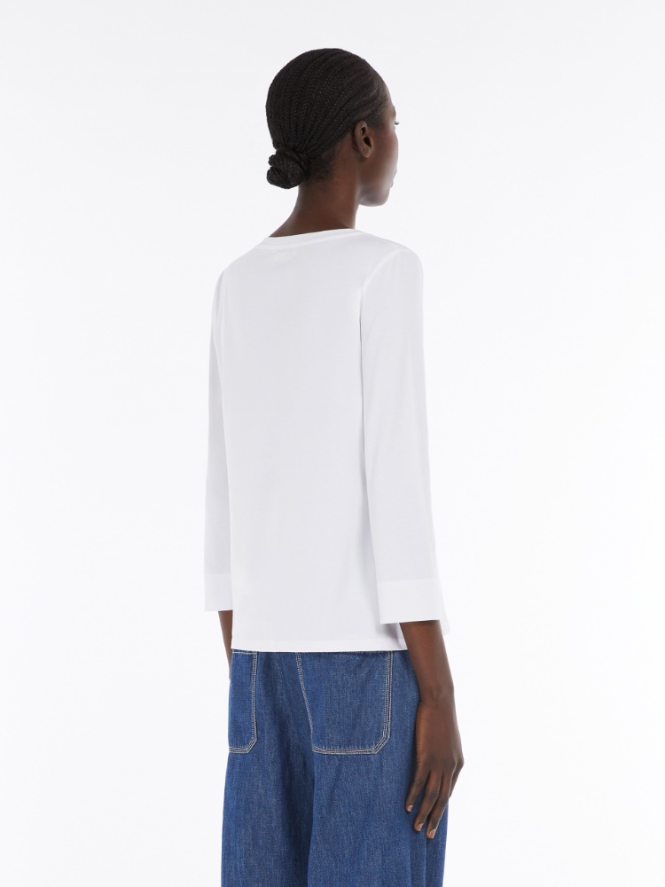 Jersey boat-neck T-shirt, optical white | 