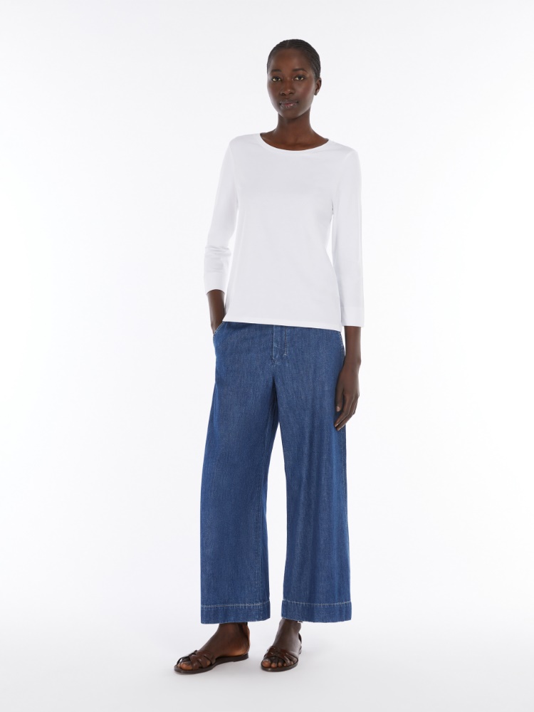 Jersey boat-neck T-shirt - OPTICAL WHITE - Max Mara