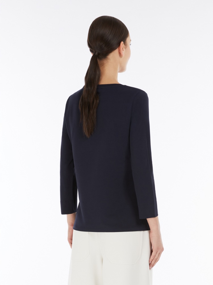 Jersey boat-neck T-shirt, ultramarine | 