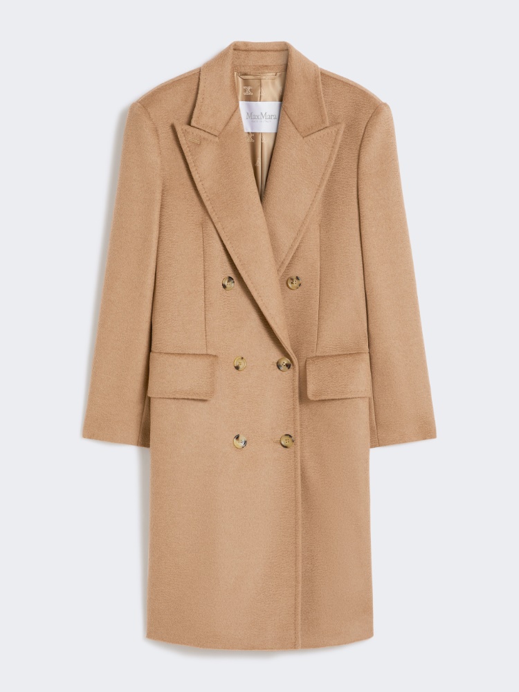 Dwurzędowy płaszcz z wielbłądziej wełny - WIELBŁĄDZI - Max Mara