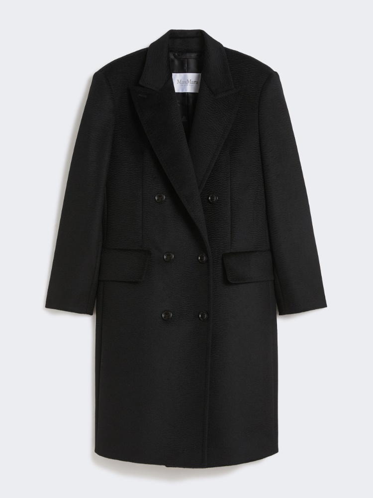 Dwurzędowy płaszcz z wielbłądziej wełny - CZARNY - Max Mara
