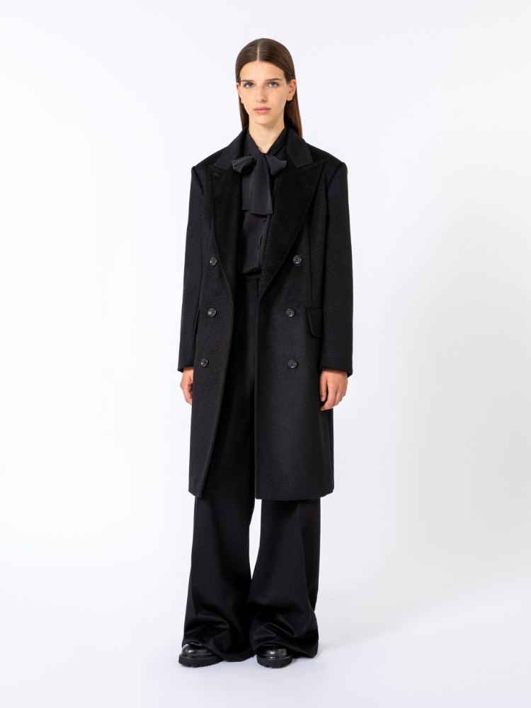 Double-breasted camel coat - BLACK - Max Mara