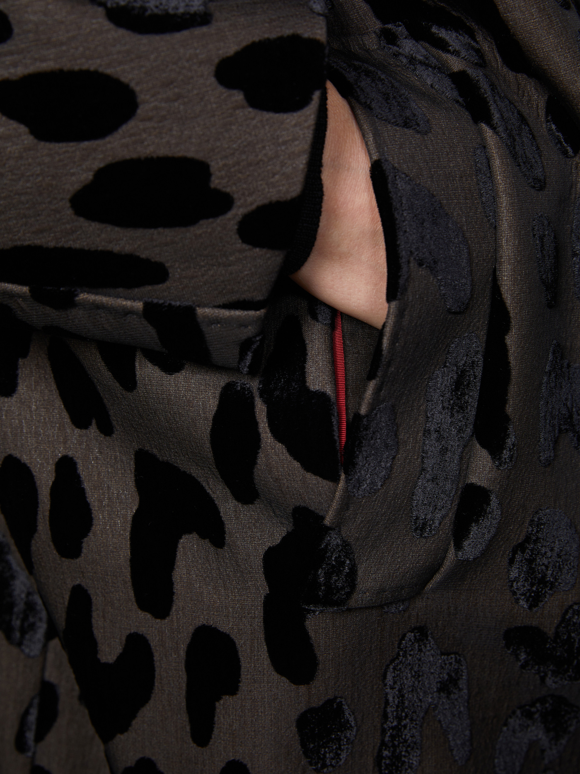 Einreihiger Mantel aus Samt mit Leopardenmuster - SCHWARZ - Max Mara - 5