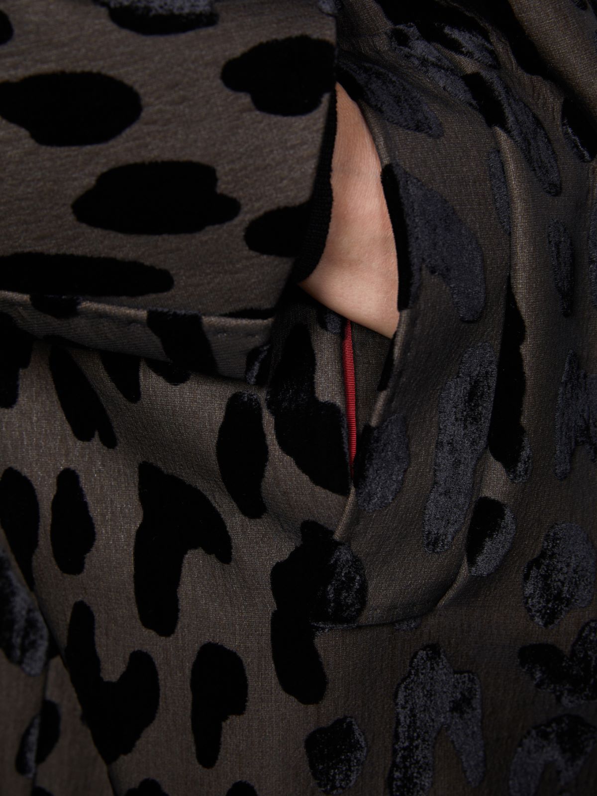 Single-breasted spotted velvet coat - BLACK - Max Mara - 6