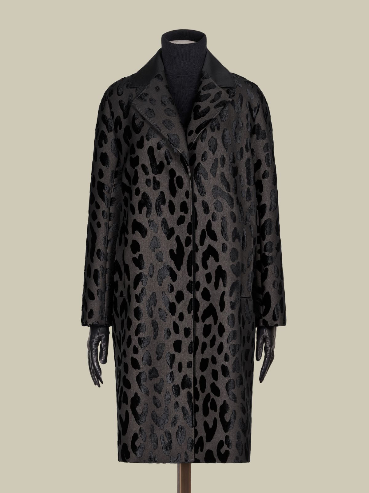 Single-breasted spotted velvet coat - BLACK - Max Mara - 6