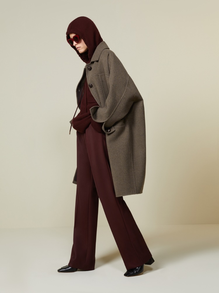 Płaszcz oversize z dwuwarstwowej wełny - BEŻOWY GOŁĘBI - Max Mara
