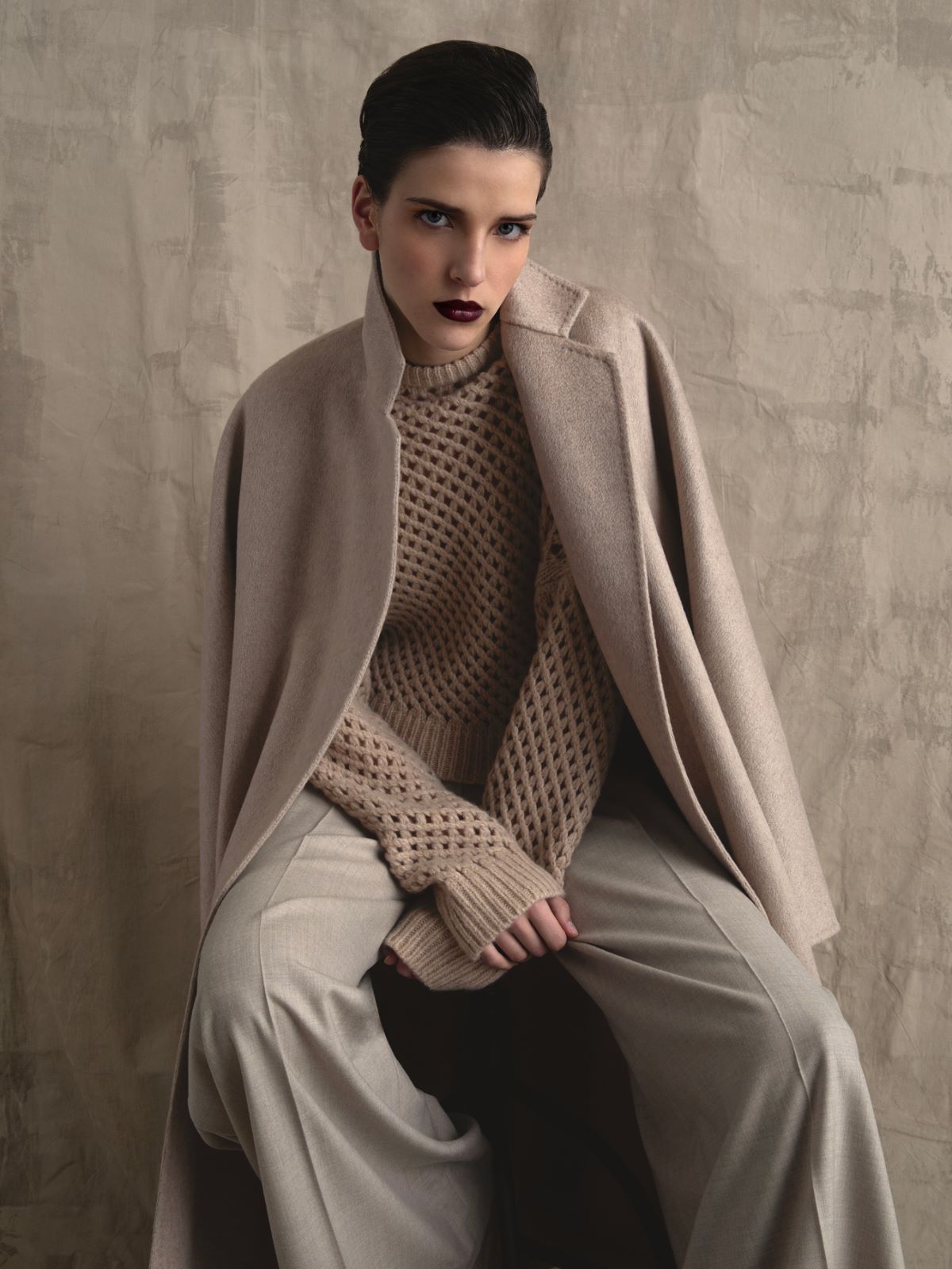 コート MAX MARA IVORY WOOL BLEND ORMA COAT Short wool and cashmere coat, white | 
