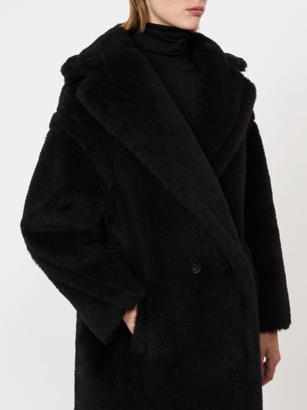 Teddy Bear Icon Coat in alpaca and wool - BLACK - Max Mara - 5