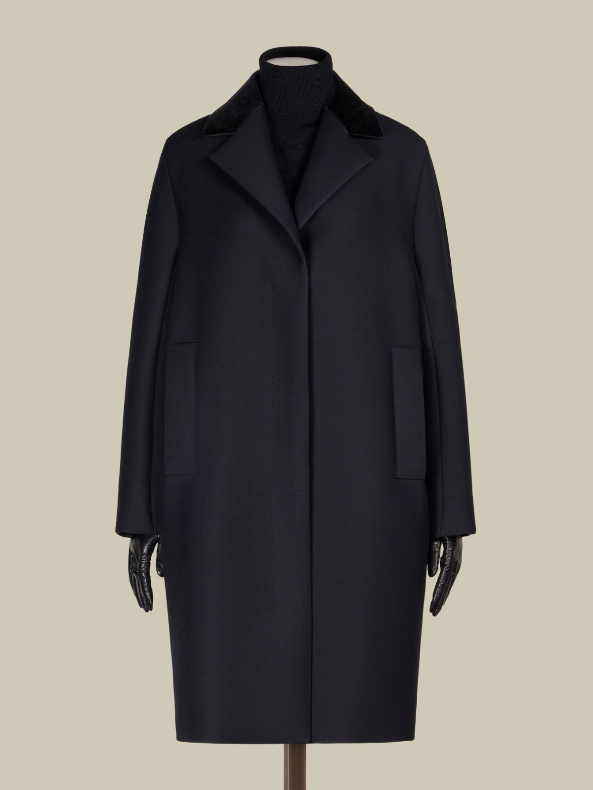 Masculine wool and silk coat - BLACK - Max Mara - 11